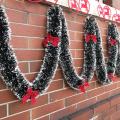 2M Christmas Garland With Bowknot Xmas Garland Chunky Tinsel Chrismas Tree Decoration Home Party Wall Door Decor Supplies