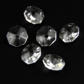 14mm 50pcs 2 Holes Clear Color Octagon Beads For Chandelier Garlands Prism Parts With K9 Crystal