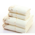 2pcs/set microfiber Elegant Embroidered towel set solid 1pc face towel and 1pc bath towel Quick Dry Towels bathroom for Adult