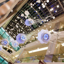 Multicoloured shopping mall suspended pendant light