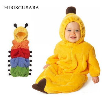 Yellow Banana Shaped Baby Sleeping Bag Single-Layer Soft Fleece Infant Toddler Cater Sleeping Bag Swaddle Photo Clothing Props