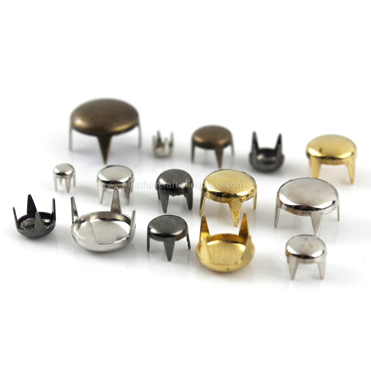 100sets 2-6mm Metal Round Cap Claw Rivets Studs Leather Craft Bag Belt Garment Shoes Collar Decor Accessories 13 Sizes