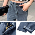 Korean High waist jeans women casual Skinny Pencil pants basic Stretch Denim Ankle Length Pants slim Butt Lifting jeans