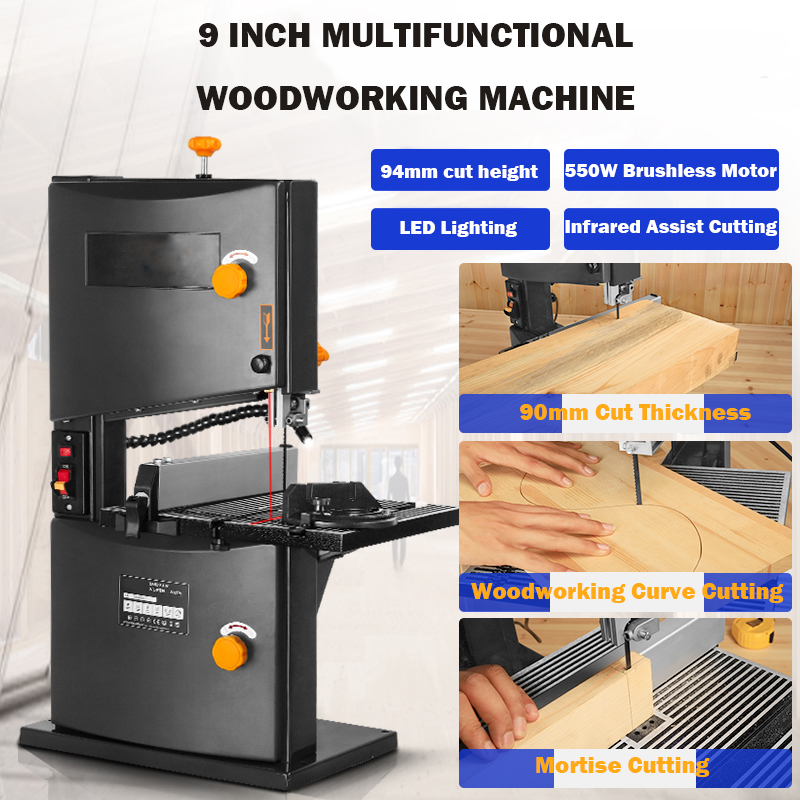 LIVTER 9 inch multifunctional vertical metal wood cutting machine woodworking scroll jig saw band saw