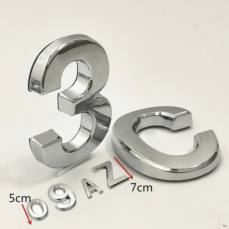 3D 5cm/7cm ABS Self Adhesive Door Number Sign Number Digit Apartment Hotel Office Door Address Street Number Stickers Plate Sign