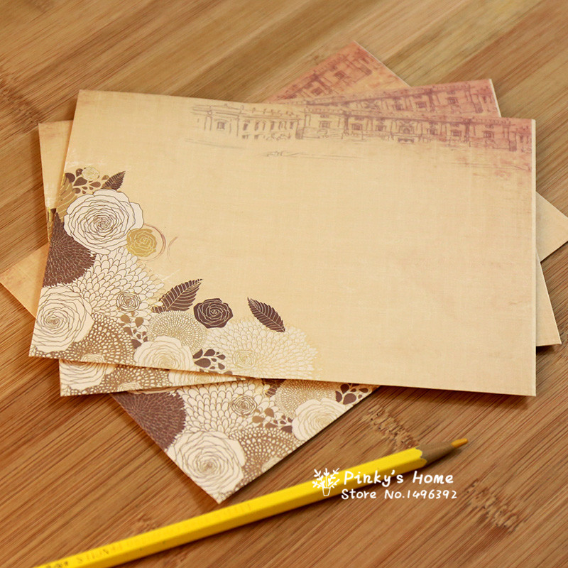 (10 pieces/lot) Vintage Flower Envelops Country Style Retro Love Letter Envelope Cute Letter Paper Envelops