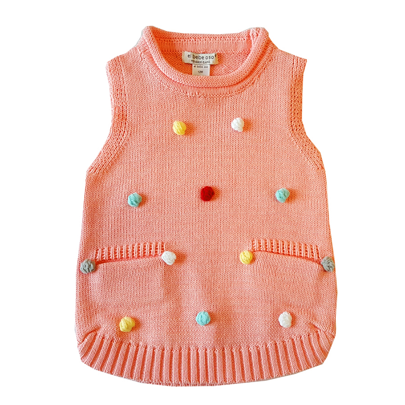 kids knitted vest baby girl knitting waistcoat cotton knit vest toddler girls sweater vest kids rainbow clothes little girl tops