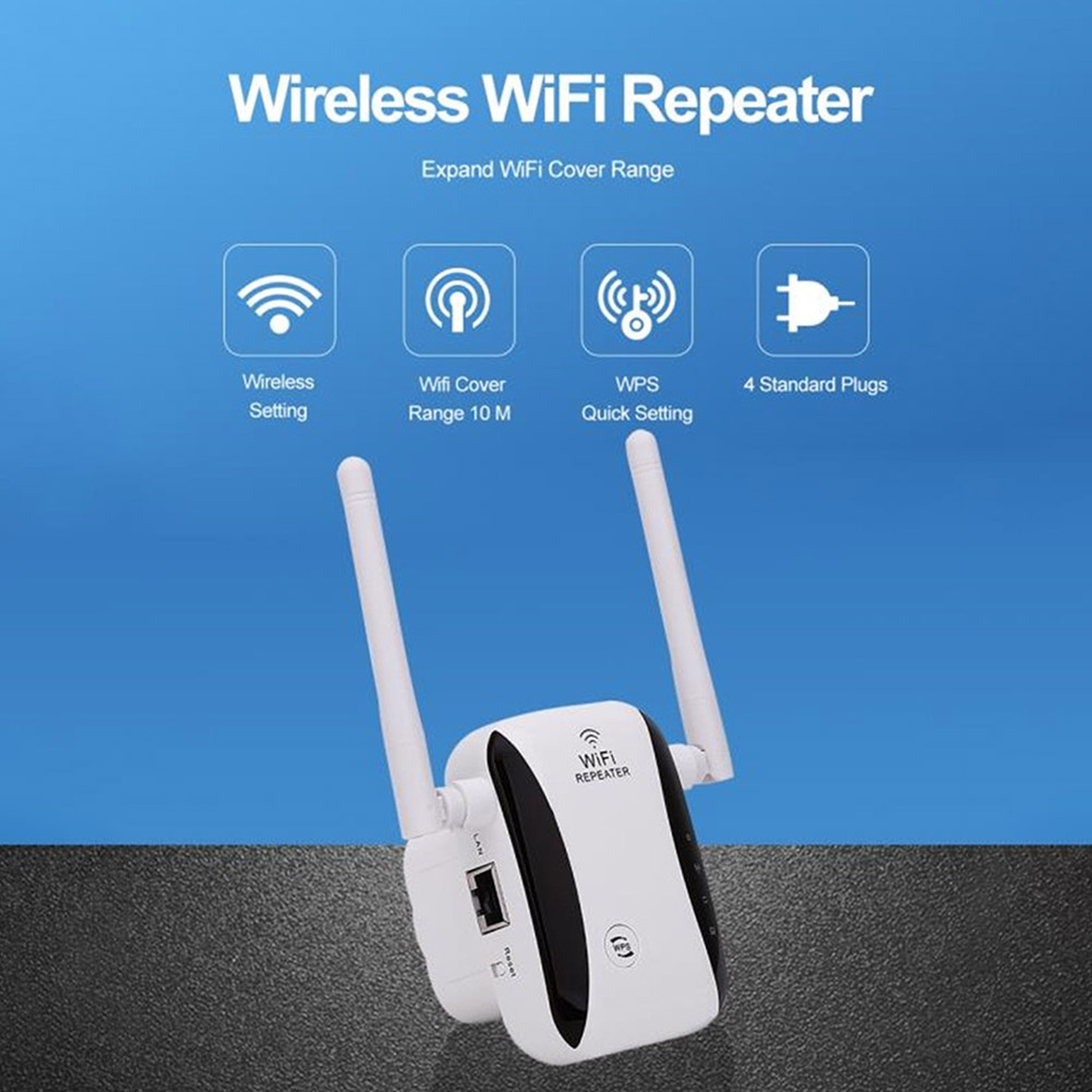 WiFi Repeater 2.4GHz 300Mbps WiFi Range Extender Wi-Fi Amplifier Signal Booster Wireless AP Access Point