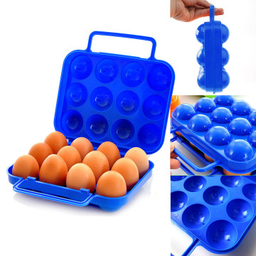 Portable 12 Eggs Plastic Container Holder Folding Egg Storage Box Handle Case Drop Shipping Home Tool Storage Box