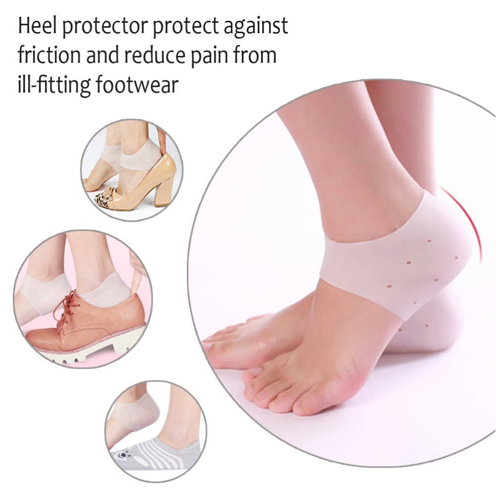 2 pieces Heel Protector Protective Sleeve Heel Spur Pads for Relief Plantar Fasciitis Heel Pain Reduce Pressure on Heel 2 Pieces