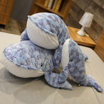 Cute Dream Whale Plush Toy Whale Stuffed Doll Soft Short Plush Sleeping Pillow Sofa Cushion Gift For Kid Children Drop ship