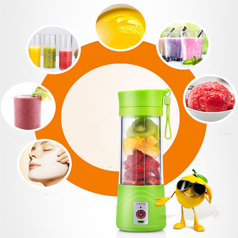380ml Portable Juicer USB rechargeable Smoothie Blender fruit vegetables Multifunction Juice Cup Mini Home Machine Mixer