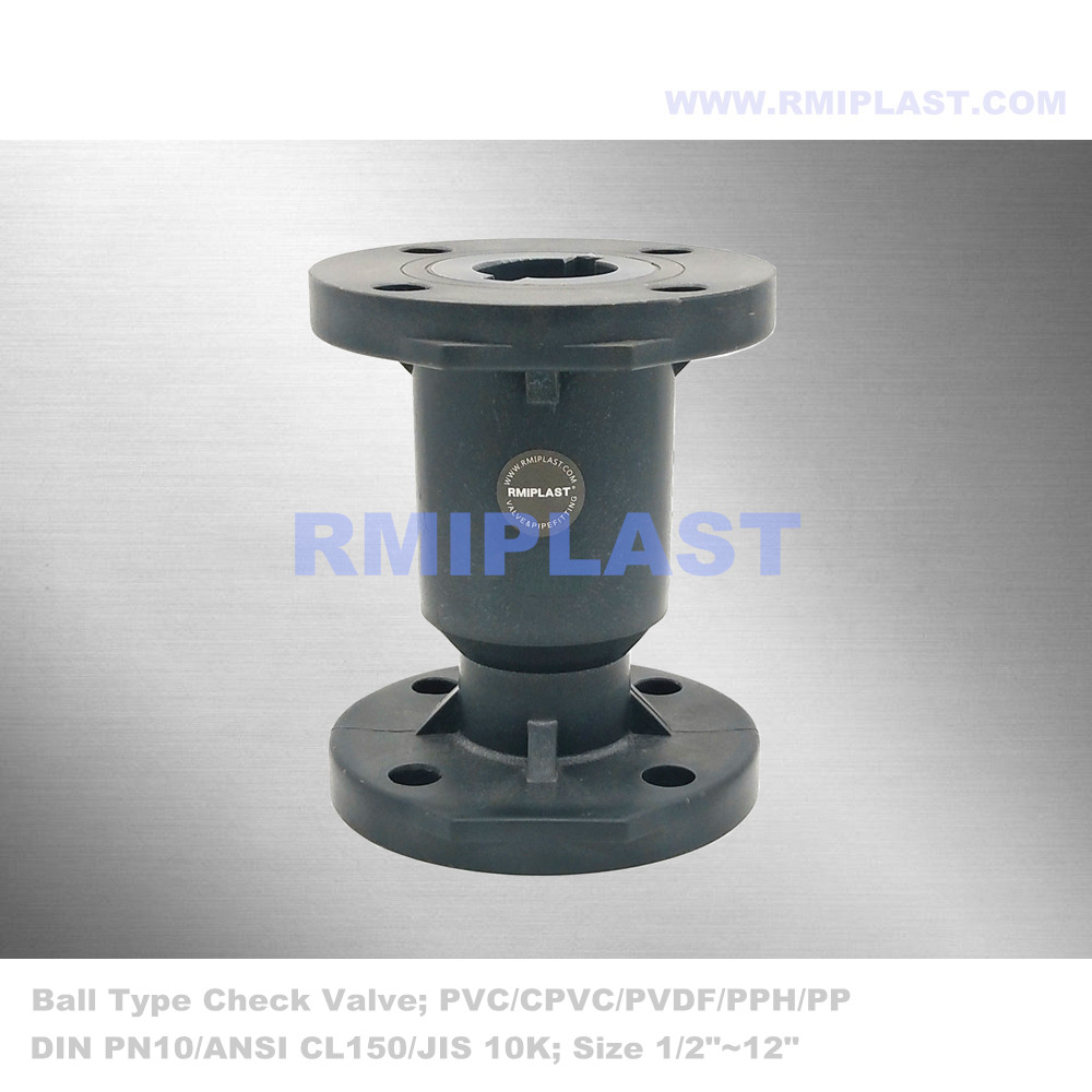 PVC Ball Check Valve Flange DIN PN10 China Manufacturer