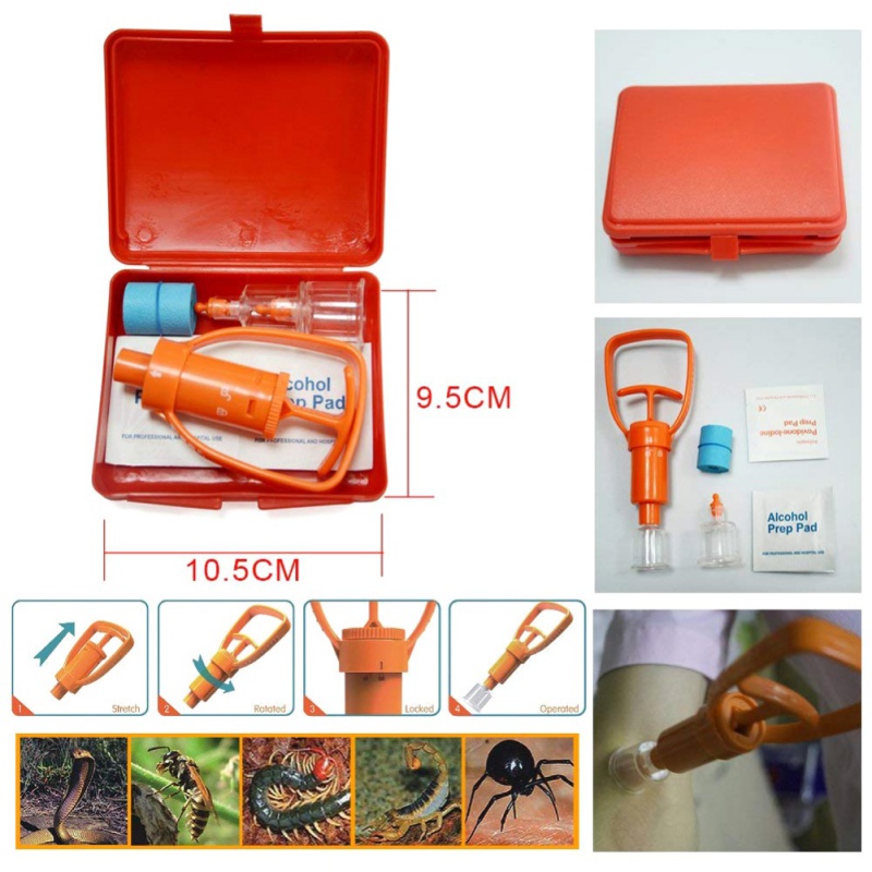 Outdoor Emergency Venom Suction Device Wild Poisonous Snake Bee Bite Vacuum Detoxification Device Safety First-aid Tool
