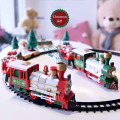 Lights And Sounds Christmas Train Set Railway Tracks Toys Xmas Train Gift Electric Railway Train Set w/ Locomotive Engine Cars