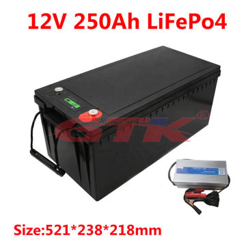 Rechargeable 12.8V 12V 250ah lifepo4 battery with BMS for solar storage Solar Power System RV EV solar street light Camping car