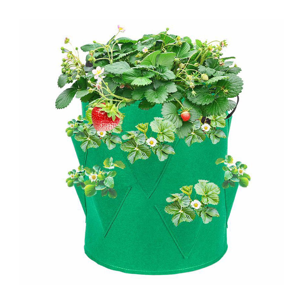 Strawberry Vertical Grow Bags Plant Flower Herb Pouch Root Breathable Vegetable Reusable Planter Pot Garden Outdoor Planting Bag