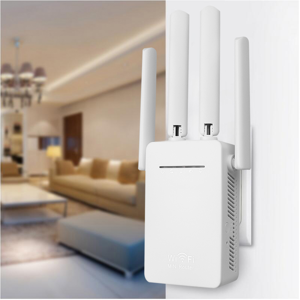 300Mbps Four Antenna Wireless WIFI Router Repeater Booster Extender Home Network 802.11b/g/n RJ45 Wireless Signal Amplification