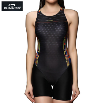 Racing Swimsuit Plus Size Swimwear Women Knee Slimming One-Piece Suits Professional Long Athletic Padded Bathing Suit