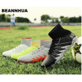 BEANNHUA mid top football shoes for men, high quality soccer shoes nails artificial grass foot flat indoor training