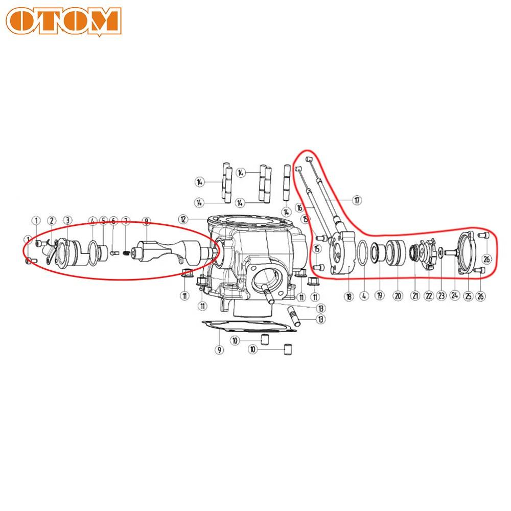 OTOM Motorcycle Control Valve Repair Parts Switch Exhaust Cover Cable Wire O-ring Seal Aluminum Bushing For YAMAHA DT230 MT250
