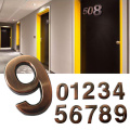 Vintage 0-9 Bronze Numbers Sign Hotel Apartment Door Address Plaque Imitation Number Digits Sticker House Number 5CM