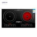 2200W electric induction cooker /cooktop/ stove /cookware/hob/ ceramic stove with 2 cookers Black Micro Crystal Panel YT-22