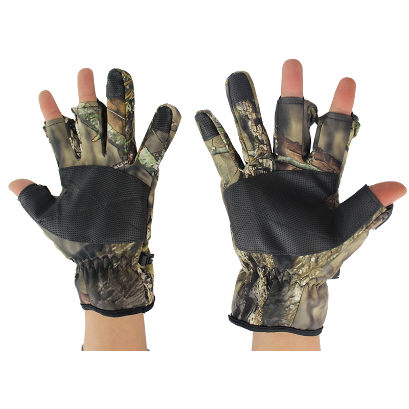 New Outdoor Winter Bionic Camouflage Full Gloves Hunting Gloves Anti-slip Fishing Shooting Gloves Elastic Touch Screen