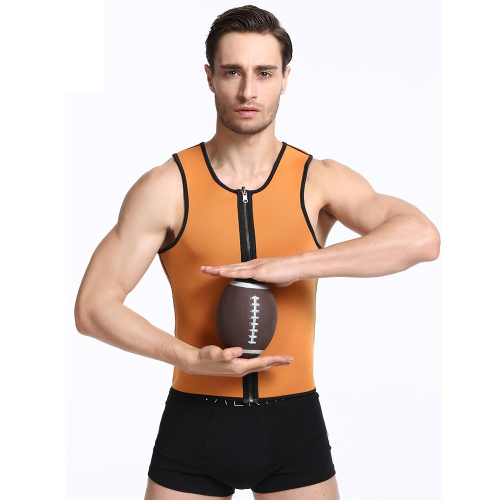 VIP link Men Neoprene Sauna Suit Hot Body Shaper Corset for Weight Loss with Zipper Waist Trainer Vest Tank Top Workout Shirt