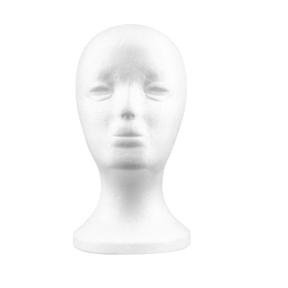 Hot White Female Styrofoam Mannequin Manikin Head Model Foam Sponge Wig Hair Glasses Display Glasses Cap Display Stand