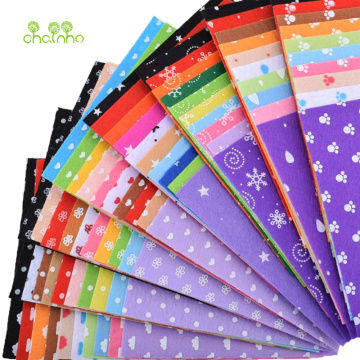 Printed Felt Non Woven Fabric 1mm Thickness Polyester Cloth For Sewing Dolls Home Decoration Pattern Bundle 80pcs/Lot 15x15cm