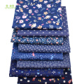 Chainho,Dark Blue Floral Series,Printed Twill Cotton Fabric,For DIY Sewing & Quilting,Handicraft For Baby & Children's Material