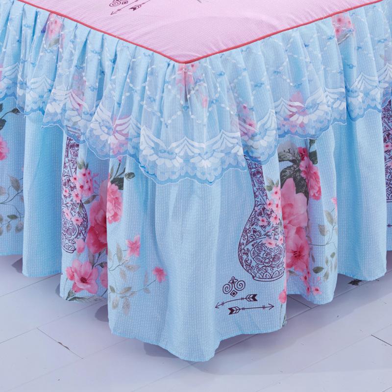30 Floral Fitted Sheet Cover Graceful Lace Bedspread Bedroom Bed Cover Skirt Decoration Non-slip Mattress Cover Skirt cubrecama