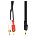 3.5mm Jack to 2 x RCA Phono o Cable Gold 1m Lead