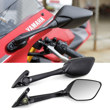 Motorcycle Motorbike Foldable Side Mirrors Blind Spot Rearview Mirrors Cover Cap For Yamaha YZF R3 R25 2015-2018 YZF-R3 YZF-R25