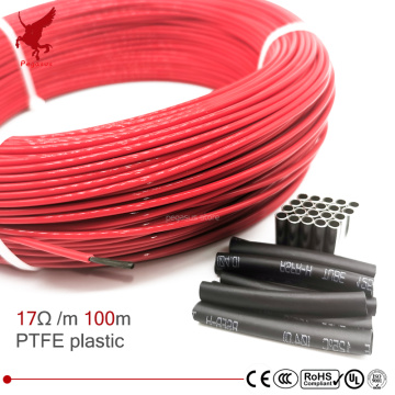 100m 17ohm multipurpose 24k PTFE carbon fiber heating cable 5V-220V floor heating high quality infrared heating wire warm floor