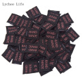 Lychee Life 100Pcs/lot Handmade Garment Label Tags Pink Gold Color Polyester Cloth Labels For Diy Sewing Crafts