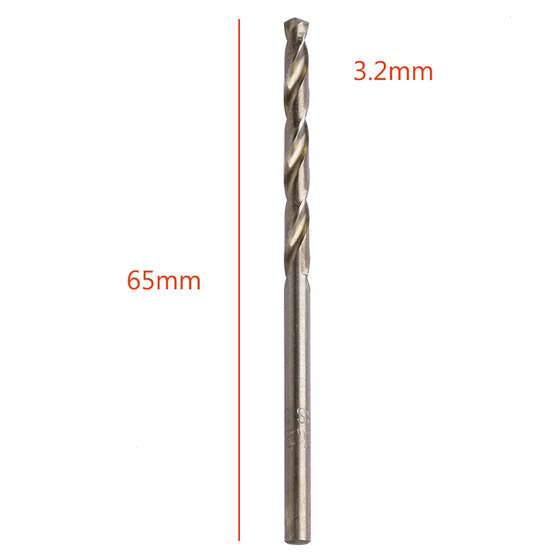 10Pcs/Set 3.2mm M35 Triangle Shank HSS-Co Cobalt Twist Drill Spiral Drill Bit