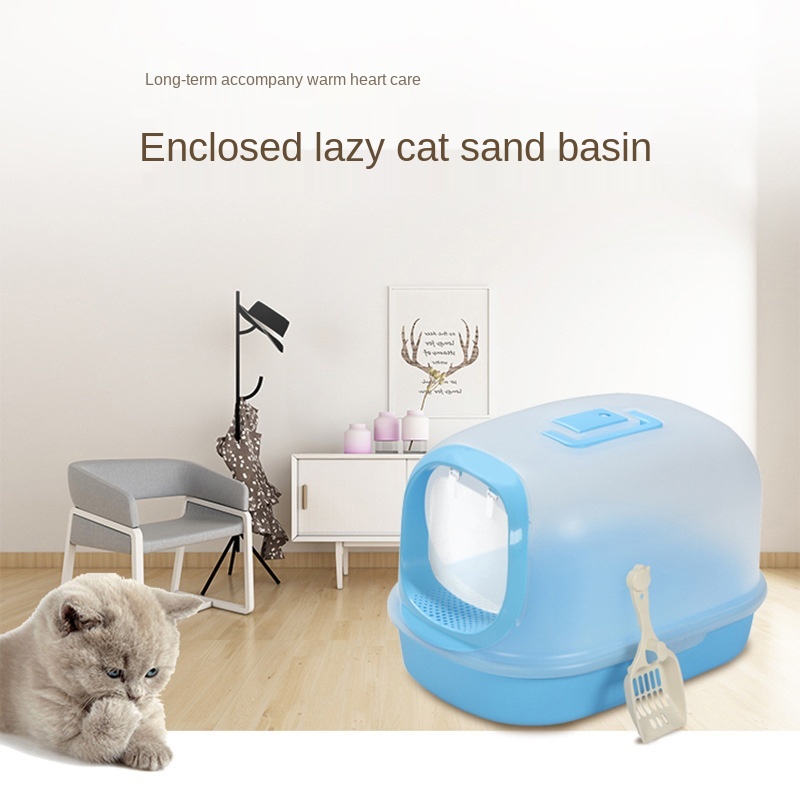 Double-decked Cat Basin, Super Large Pine, Fully Enclosed Cat Sand Basin, Bentonite Sand Toilet, Deodorizing Grid Box, Drawer