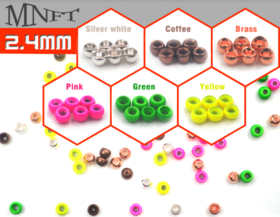 MNFT 100Pcs Copper Material Colorful Head Bead Brass Beads Hooks Head Fly Fishing Tying Materials Accessories
