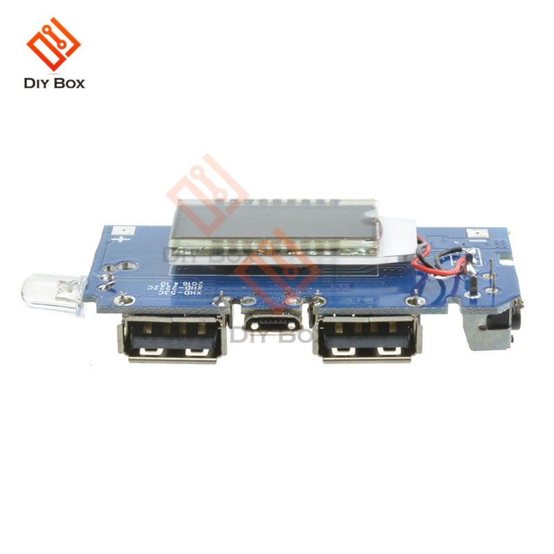 Dual USB Mobile Power Bank Accessories 18650 Battery Charger PCB Power Module 5V 1A 2.1A LED Digital LCD Module Board