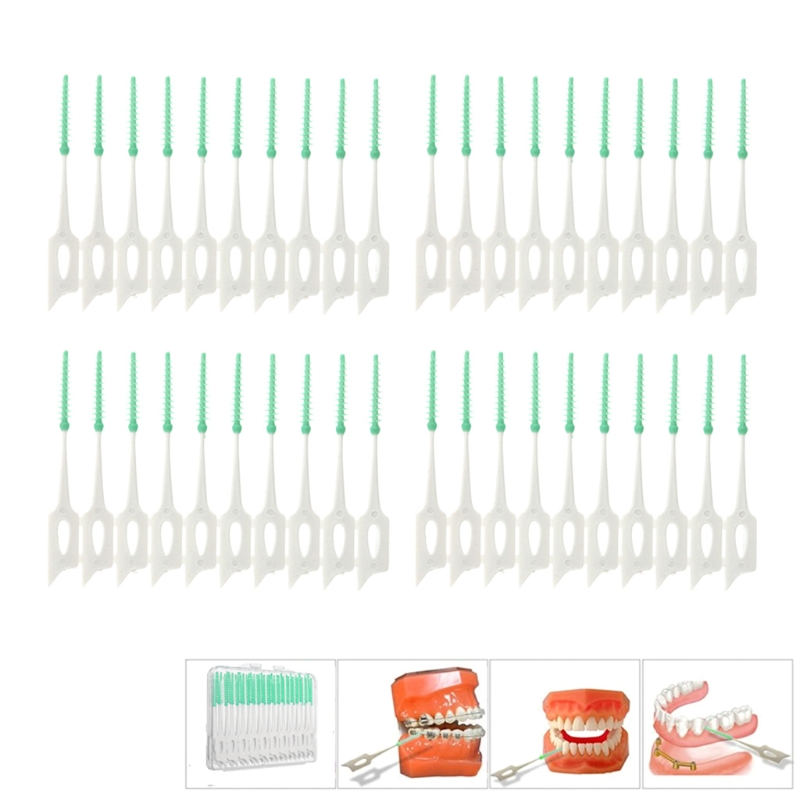 40Pcs Adults Interdental Brushes Clean Between Teeth Floss Brushes Toothpick ToothBrush Dental Oral Care Tool Dental Floss