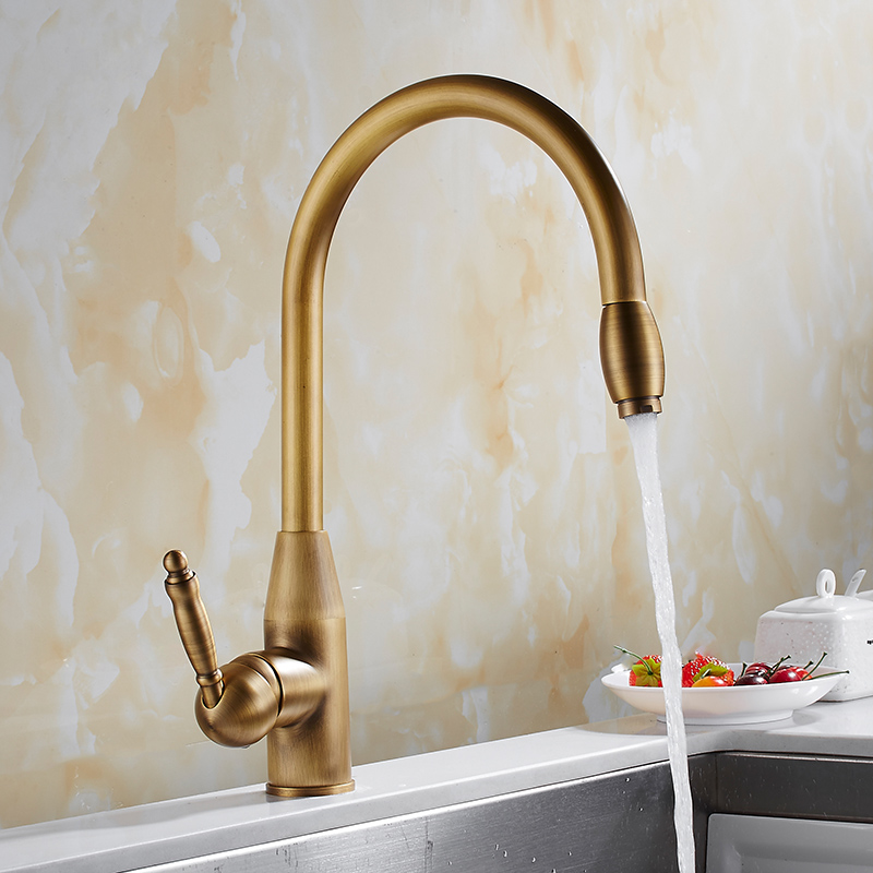 New arrival Kitchen Faucet Antique Bronze brass kitchen sink pull out kitchen faucet,Sink tap mixer with pull out shower head
