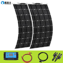 XINPUGUANG 100W Flexible Solar Panel 12V 24V 200W Solar Kit 20A Charge Controller Extension Cable for Battery RV Car Boat Cable