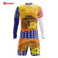 Quick dry Breathable 100% polyester fully printing black and white soccer wear football set jerseys uniform for man