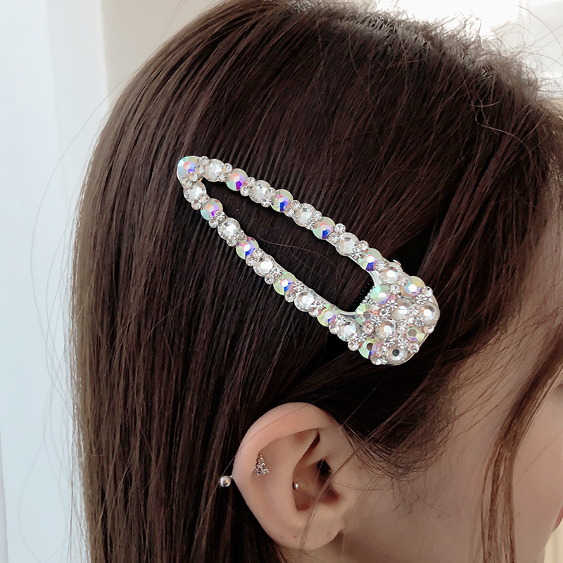 1Pcs Trendy Handmade Flashing Diamond Rhinestone Pearl Hair Clips For Women Crystal Shiny Rhinestones Hairpin Hair Accessories