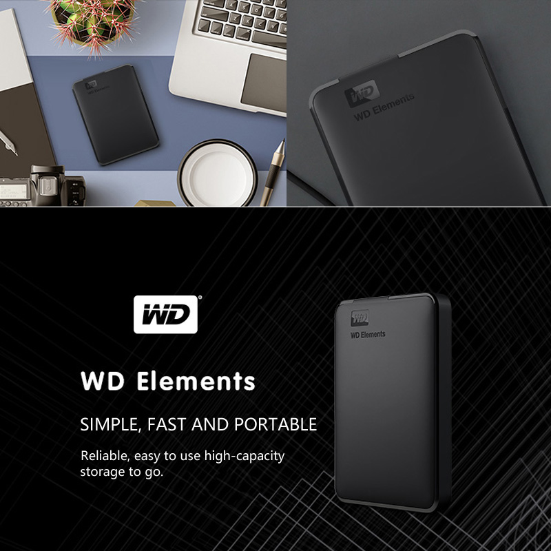 WD Elements 500GB Portable External Hard Drive Disk USB 3.0 HD HDD Capacity SATA Storage Device Original for Computer PC PS4 TV