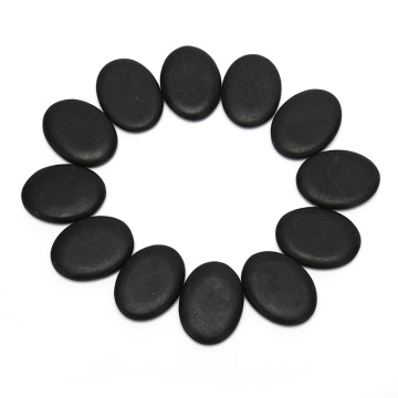 Black Natural 12Pcs Massage Stones Massage Lava Energy Massage Set Hot Spa Rock Basalt Body Beauty Health Care Stone 3*4cm