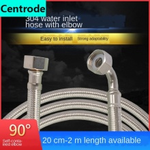 Unilateral articulated elbow 304 stainless steel braided hose water heater toilet angle valve faucet hot cold water inlet pipe