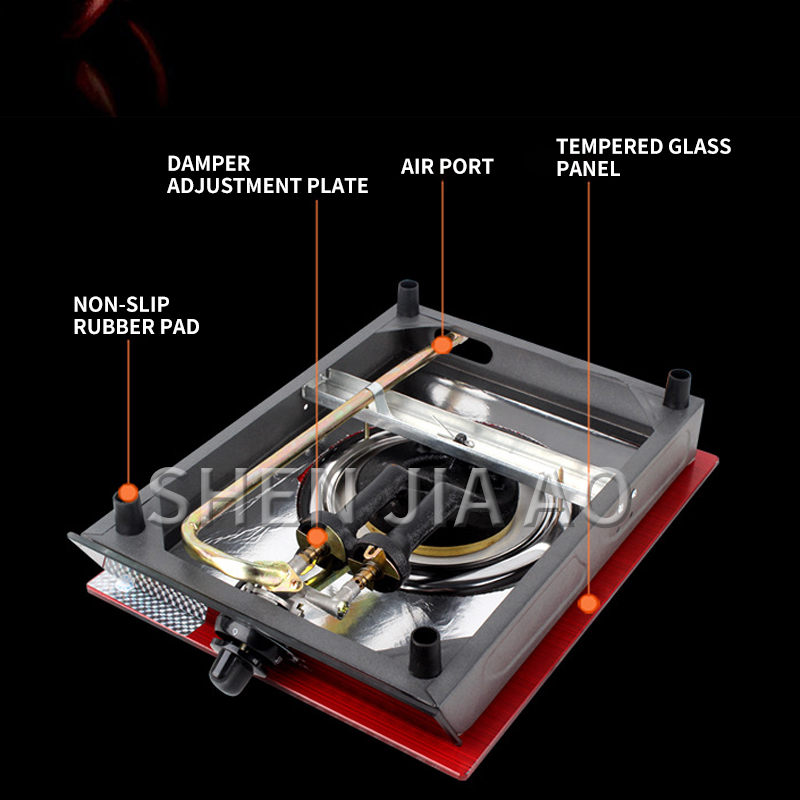 Gas cooktops Liquefied gas stove Natural gas single stove firewood honeycomb stove Single furnace tempered glass panel cooktop